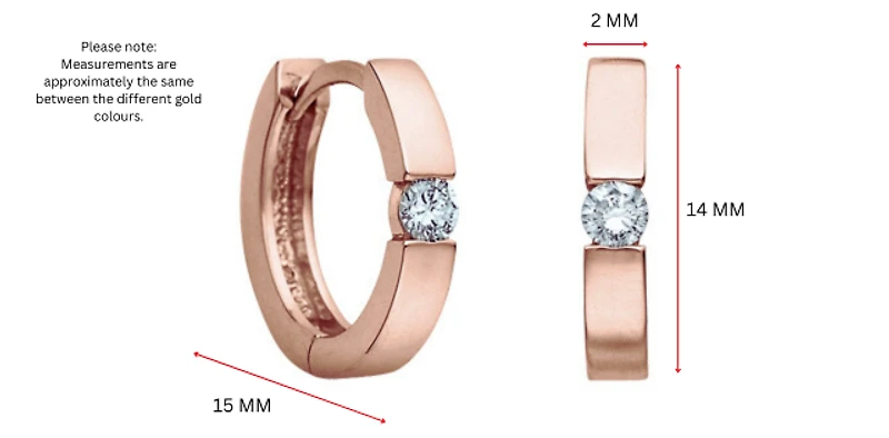 10K Gold 0.05 cttw Diamond Hoop Earrings - Yellow Gold