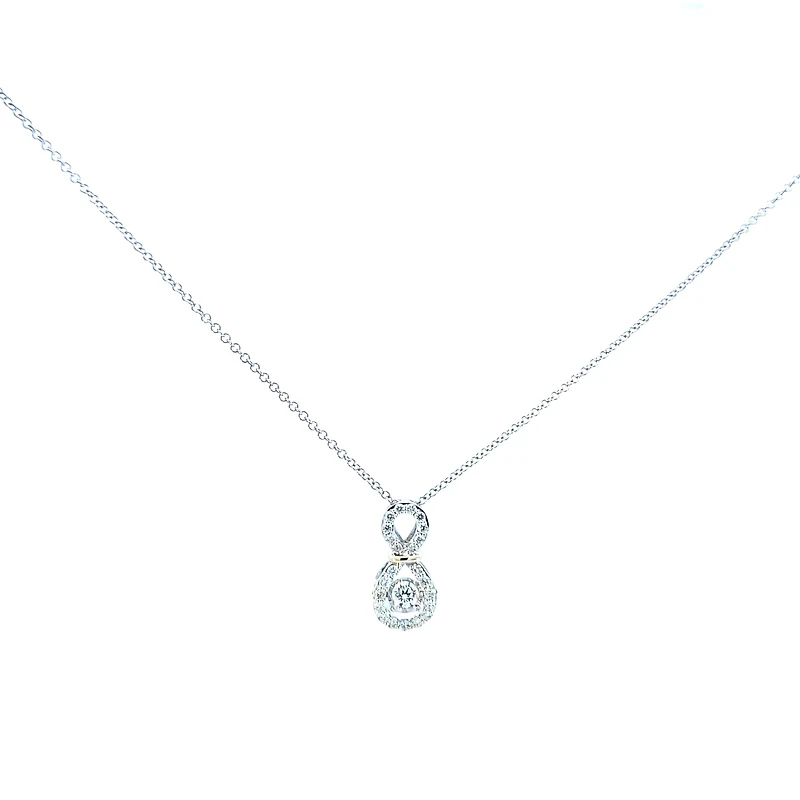 10K White and Yellow Two Tone Pulse 0.30cttw Diamond Necklace