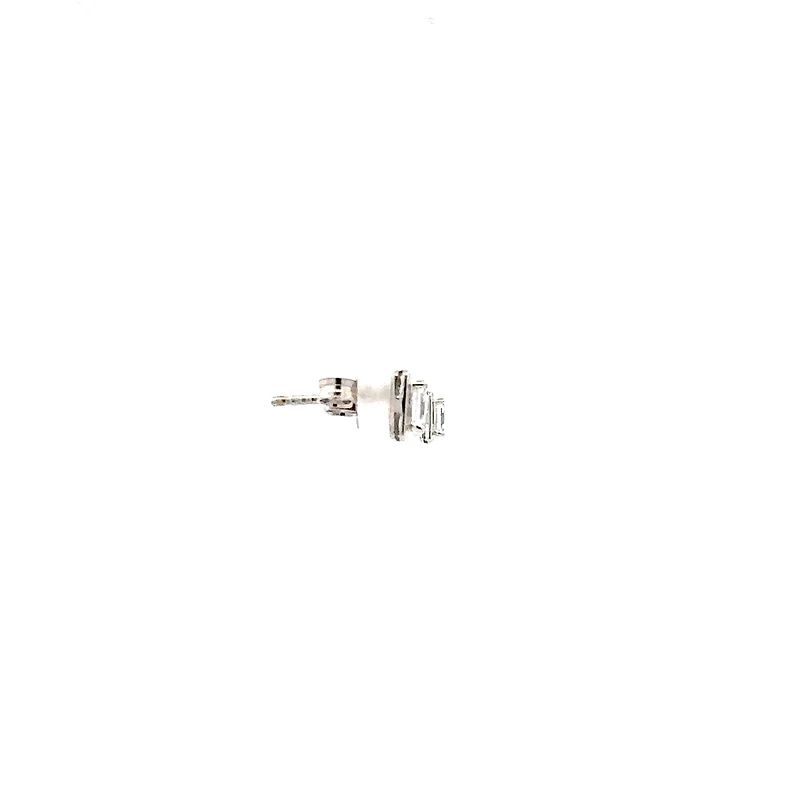 10K White Gold 0.46cttw Lab Grown Emerald Cut Diamond Earrings