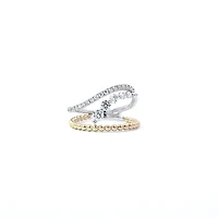 14K Yellow and White Gold cttw Diamond Ring