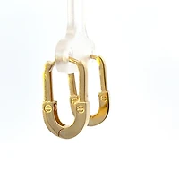10K Yellow Gold Safety Pin Huggies - yellow gold