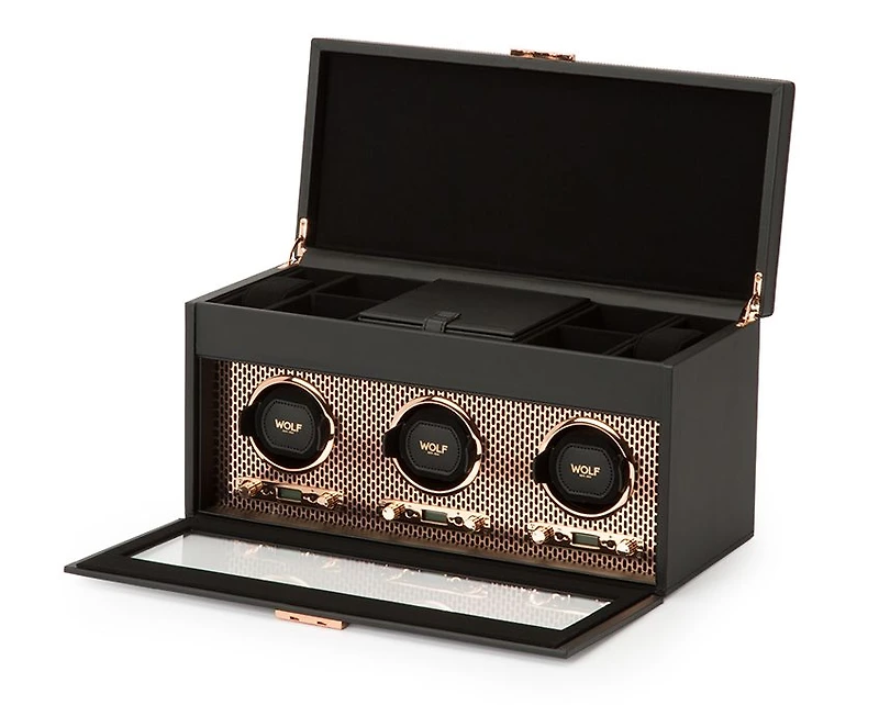 Axis Triple Watch Winder with Storage 