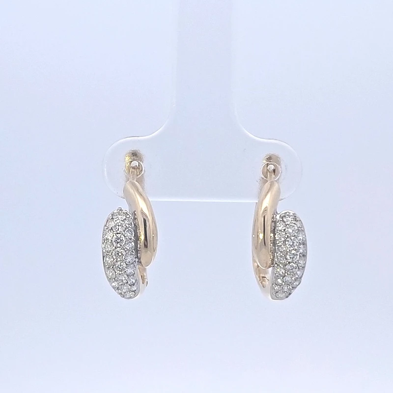 10K Yellow Gold 0.50cttw Diamond Hoop Earrings