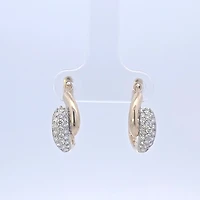 10K Yellow Gold 0.50cttw Diamond Hoop Earrings