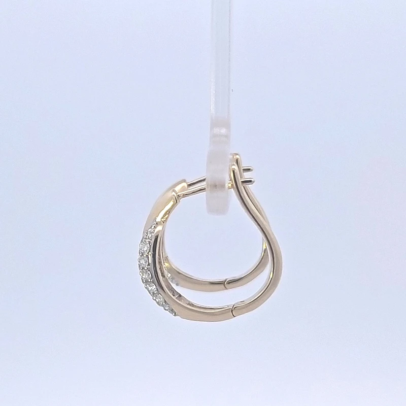 10K Yellow Gold 0.50cttw Diamond Hoop Earrings