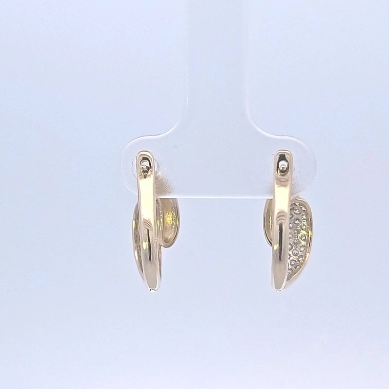 10K Yellow Gold 0.50cttw Diamond Hoop Earrings