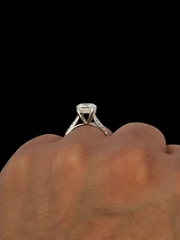 14K Gold Lab Grown Cushion Cut Diamond Engagement Ring - 4 /