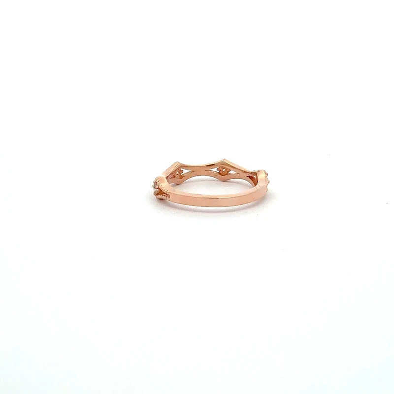 14K Rose Gold 0.16cttw Maple Leaf Canadian Diamond Ring - 4