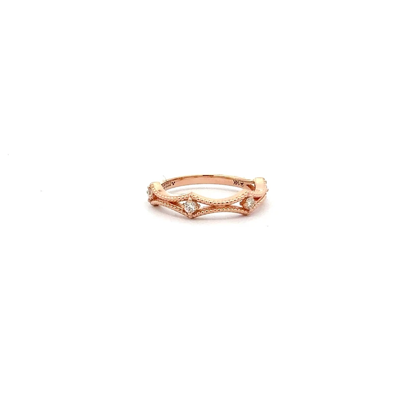 14K Rose Gold 0.16cttw Maple Leaf Canadian Diamond Ring - 4
