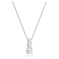 Swarovski Attract Trilogy pendant Round cut, White, Rhodium plated - 5414970