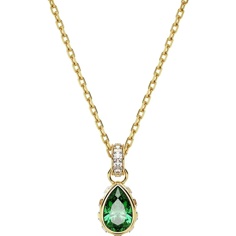 Swarovski Chroma pendant, Pear cut, Green, Gold-tone plated - 5648751