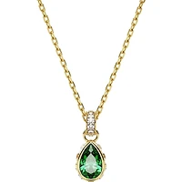 Swarovski Chroma pendant, Pear cut, Green, Gold-tone plated - 5648751