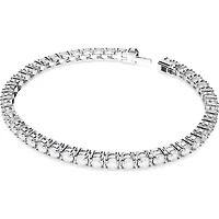 Swarovski Matrix Tennis bracelet, Round cut, White, Rhodium plated - 5648937