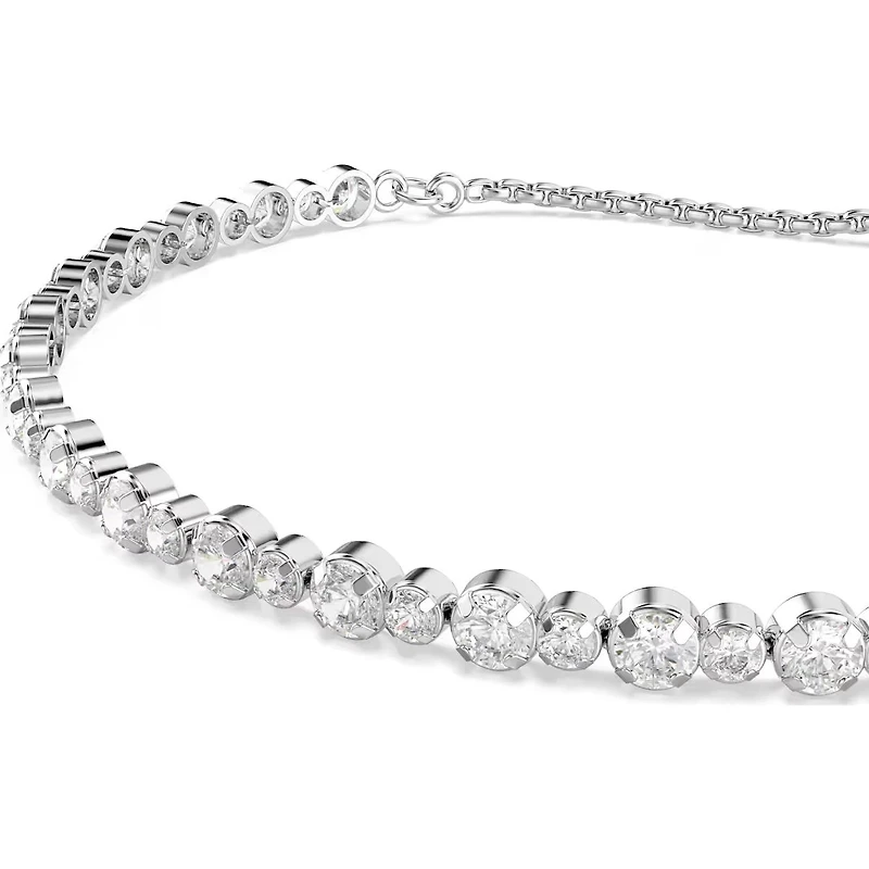 Swarovski - Matrix Tennis bracelet, Mixed round cuts, White, Rhodium plated 5677813