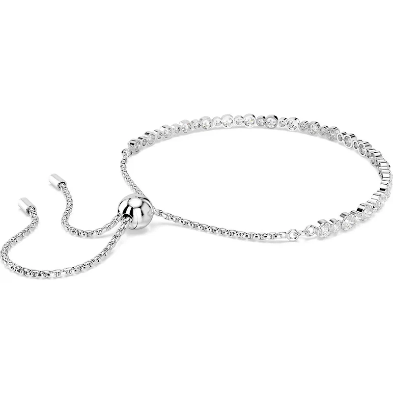 Swarovski - Matrix Tennis bracelet, Mixed round cuts, White, Rhodium plated 5677813