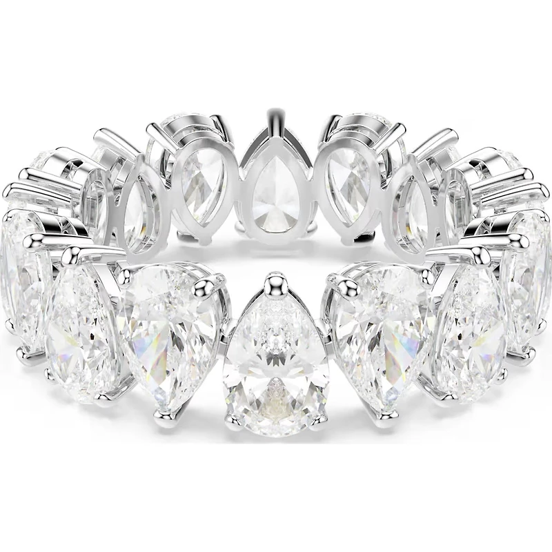 Swarovski - Matrix Vittore ring, Pear cut, White, Silver-tone finish 5689469