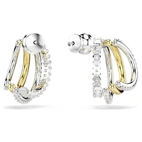 Swarovski - Hyperbola hoop earrings, Mixed cuts, Mini, White, Mixed metal finish - 5689718/5701590 (SS)