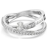 Swarovski - Hyperbola ring Mixed cuts, White, Rhodium plated - 5691231