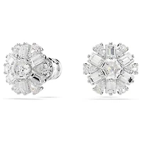 Swarovski Idyllia stud earrings, Mixed cuts, Snowflake, White, Rhodium plated - 5691483/5701593 (SS)