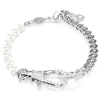 Swarovski - Dextera bracelet Pavé, Crystal pearl, White, Rhodium plated - 5696256 - Discontinued