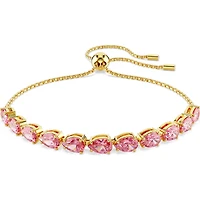Swarovski - Matrix bracelet, Pear cut, Pink, Gold-tone plated 5707187