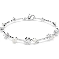 Swarovski - Constella Tennis bracelet, Crystal pearl, Round cuts, White, Rhodium plated 5707511