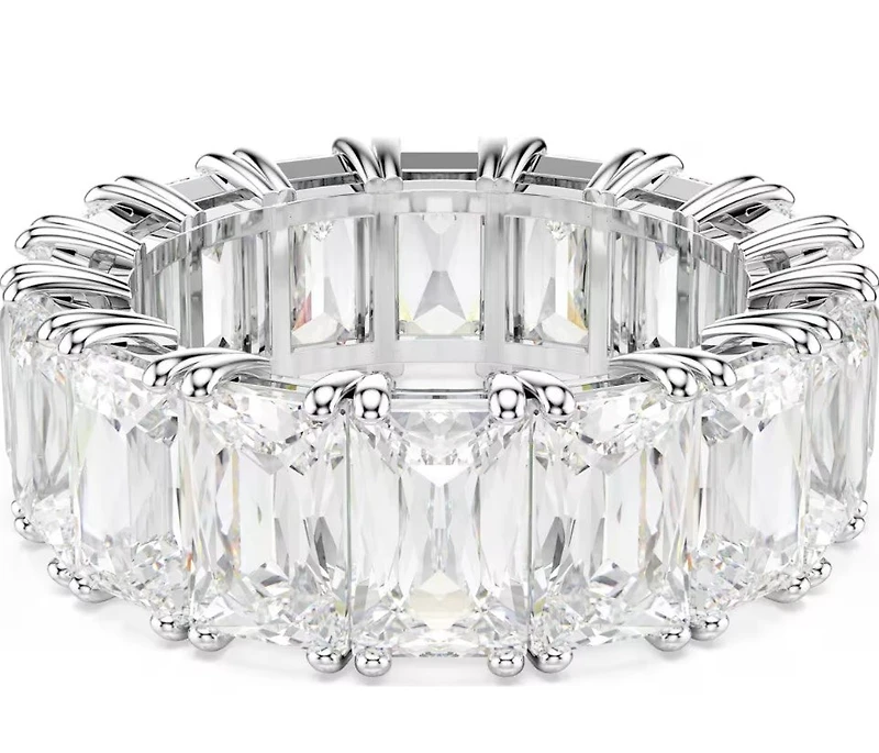 Swarovski - Matrix Vittore ring, Baguette cut, White, Rhodium plated - 5709276