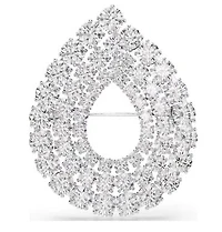 Swarovski - Matrix brooch, Round cut, White, Rhodium plated 5714648