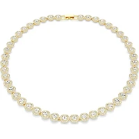 Swarovski - Una Angelic Tennis necklace, Round cut, White, Gold-tone plated 5720505
