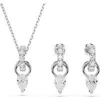 Swarovski Mesmera set, Pear cut, Round cut, White, Rhodium plated  - 5723197
