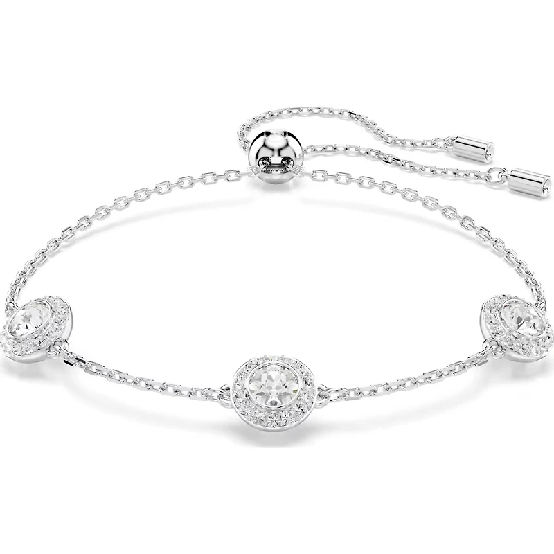 Swarovski Una Angelic bracelet, Round cut, Double sided motifs, White, Rhodium plated 5732272