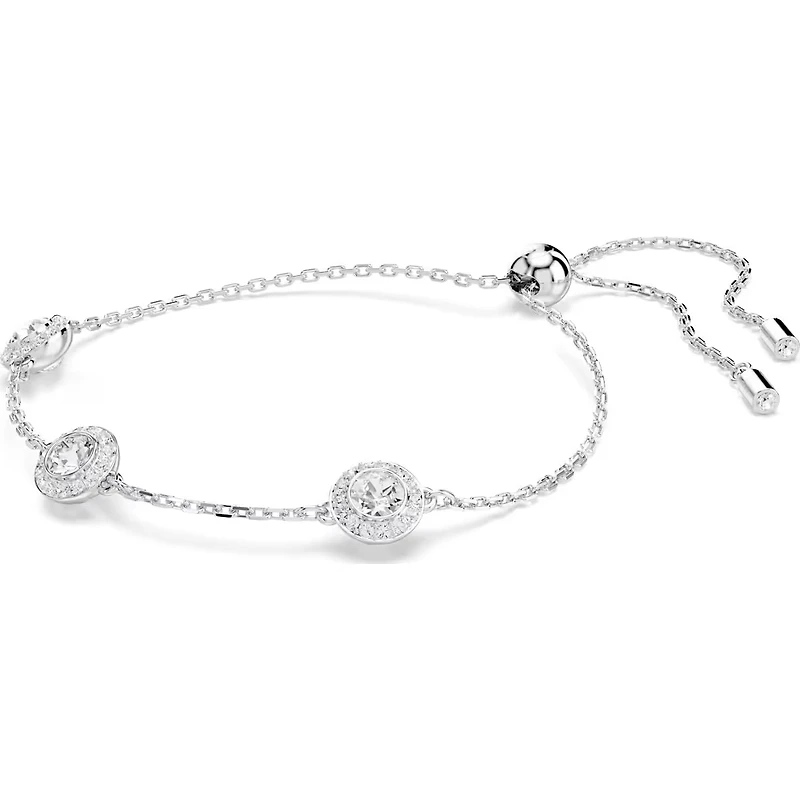 Swarovski Una Angelic bracelet, Round cut, Double sided motifs, White, Rhodium plated 5732272