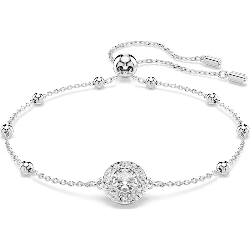 Una Angelic bracelet, Round cut, White, Rhodium plated 5733196