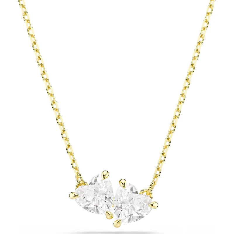 Swarovski Mesmera Attract necklace, Heart, White, Gold-tone plated 5733475