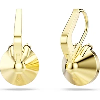 Swarovski Bella V drop earrings, Round cut, Green, Gold-tone plated 5735389
