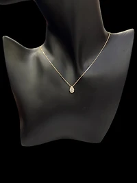 10K Yellow Gold 0.50cttw Pear Cut Lab Grown Diamond Necklace - 18 Inches