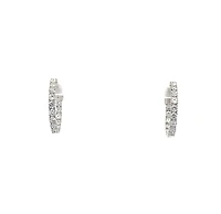 10K White Gold 0.50cttw Lab Grown Diamond Huggie / Hoop Earrings