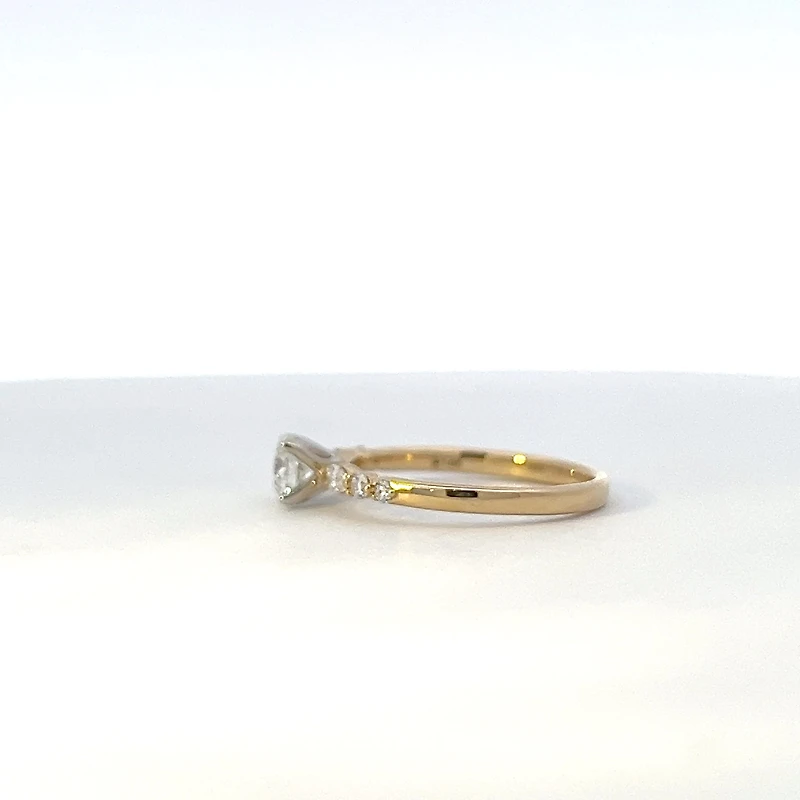 14K Yellow and White Gold 0.70ct Canadian Diamond Ring - 4