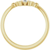 14K White, Yellow or Rose Gold 0.07cttw Diamond Ring - Earth Grown Diamonds /