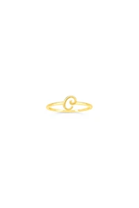 10K Yellow Gold Initial Rings - Letter A