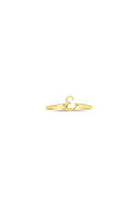 10K Yellow Gold Initial Rings - Letter A