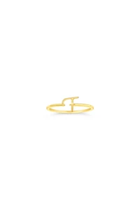 10K Yellow Gold Initial Rings - Letter A