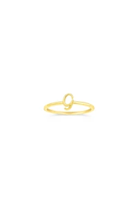 10K Yellow Gold Initial Rings - Letter A