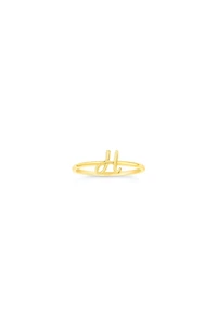 10K Yellow Gold Initial Rings - Letter A