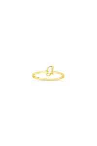 10K Yellow Gold Initial Rings - Letter A