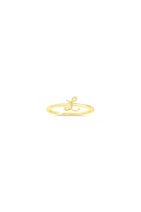 10K Yellow Gold Initial Rings - Letter A