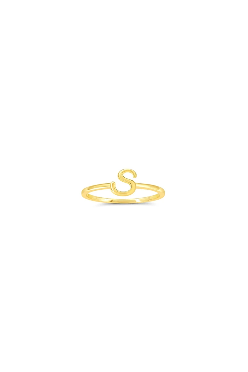 10K Yellow Gold Initial Rings - Letter A