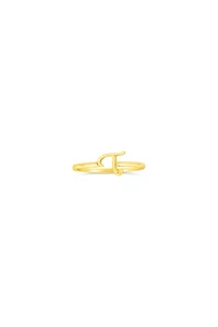 10K Yellow Gold Initial Rings - Letter A