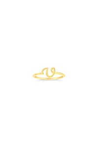 10K Yellow Gold Initial Rings - Letter A