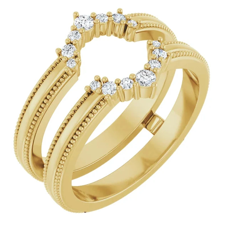 14K White, Yellow or Rose Gold 0.165cttw Diamond Ring - Lab Grown Diamonds /